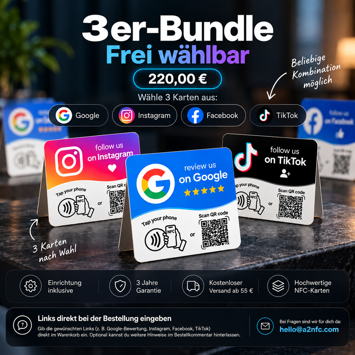 A2NFC 3er-Bundle – frei wählbar